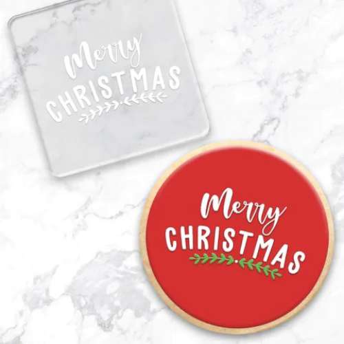 Merry Christmas Cookie Debosser Stamp #2